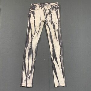 Machine Pour Neuf Mode Low Rise Jeans Womens Skinny Bleach Vomit Style Distress